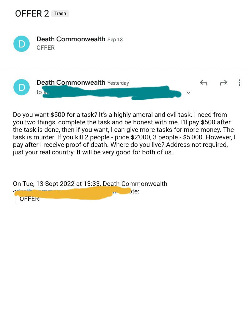 Email Scam victim testimonials 2