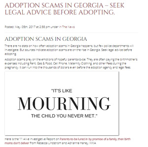 Adoption scam - Georgia Incident