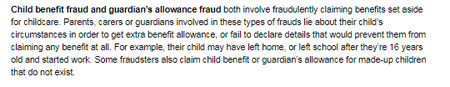 Child Benefit Scams