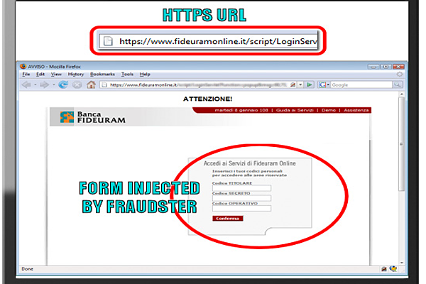 Example of Content Injection Phishing