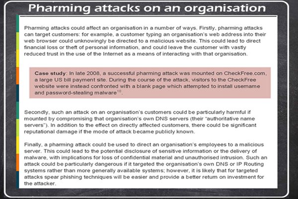 Pharming Attack - Case Study
