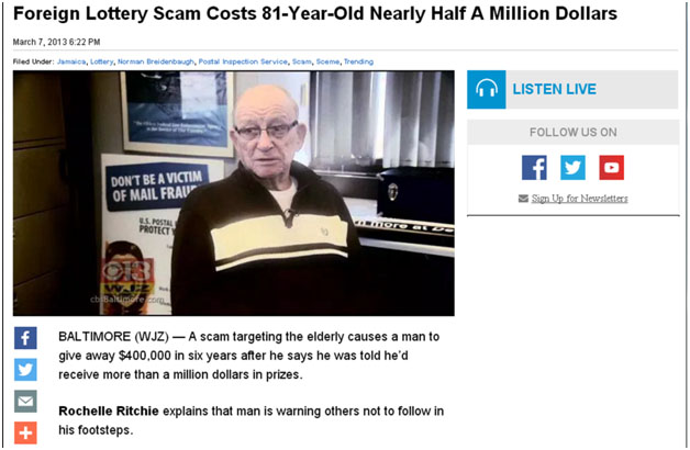 Lottery Scam Cost