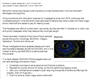 Fraudulent astrologers and Psychics